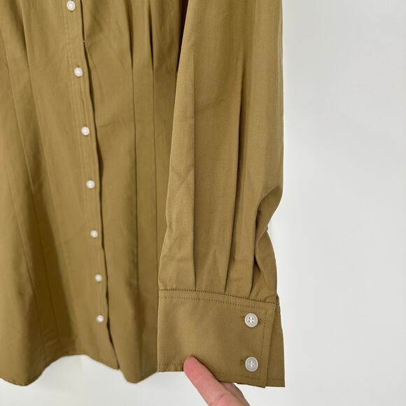 WAYF Libby Khaki Shirt Dress Button Front Long Sleeve New Womens XL - Picture 7 of 9